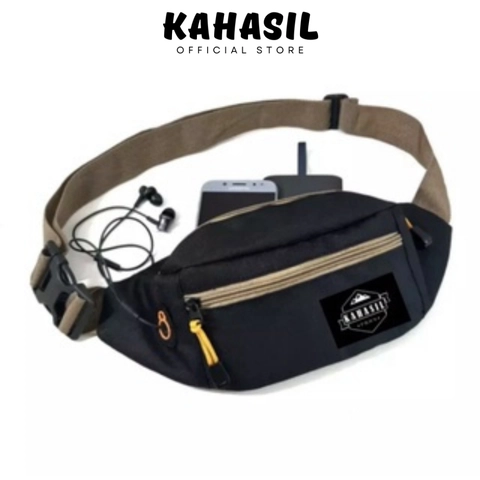 KAHASIL - Tas Selempang Waistbag Slingbag Tas Pinggang Pria Wanita Polyester KHWB11